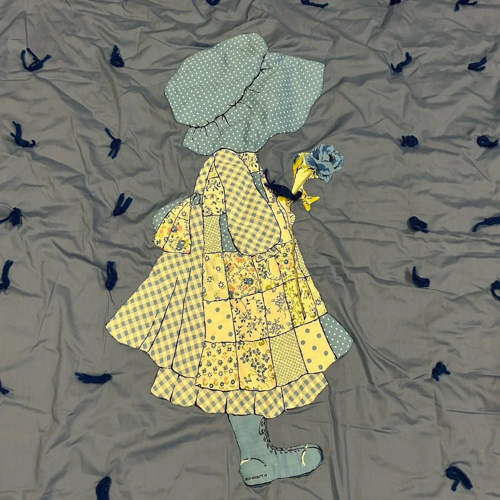 Vintage Quilt Sunbonnet Sue Blue‎ Crib Size 53X41